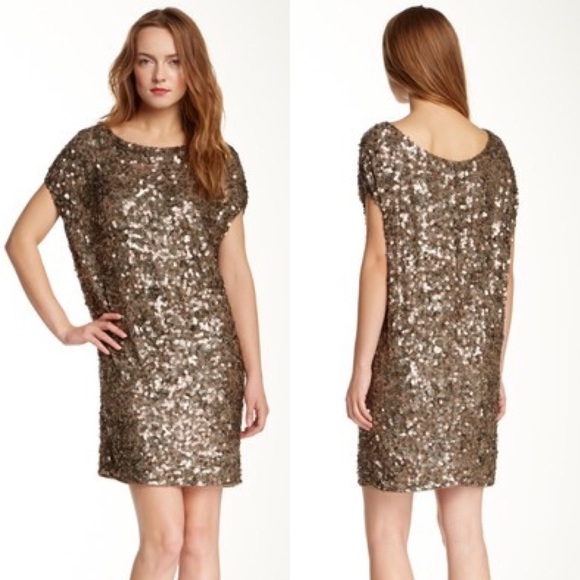 Vince Dresses & Skirts - NEW • Vince. • Ring Sequin Embellished Dress Gold